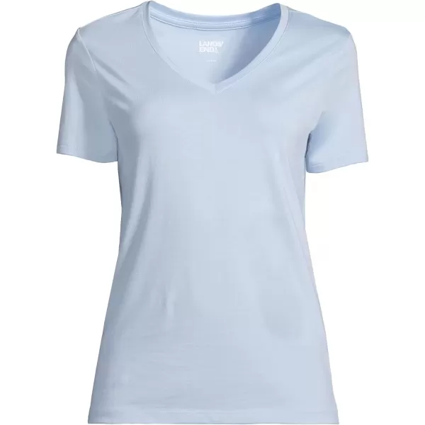 imageLands End Womens Relaxed Supima Cotton VNeck TShirtSoft Blue Haze