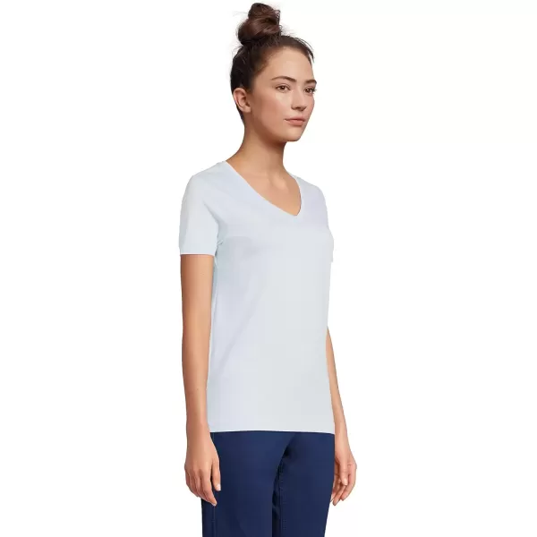 imageLands End Womens Relaxed Supima Cotton VNeck TShirtSoft Blue Haze