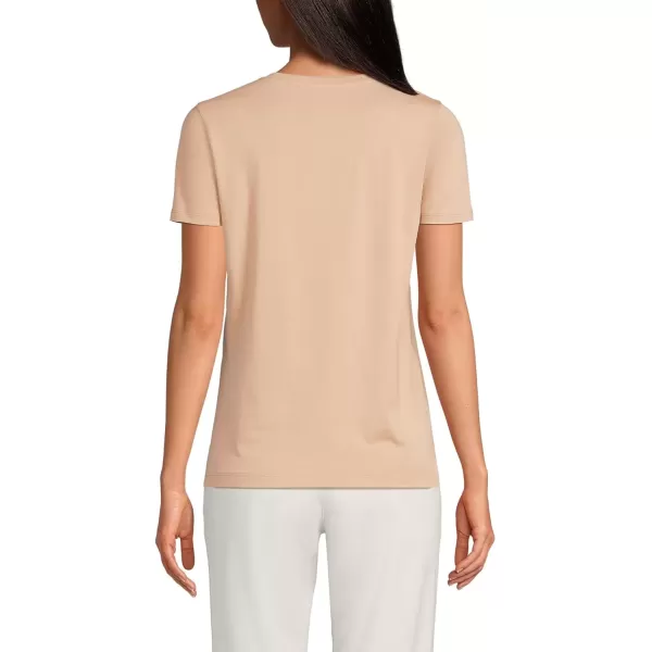 imageLands End Womens Relaxed Supima Cotton VNeck TShirtSoft Nutmeg