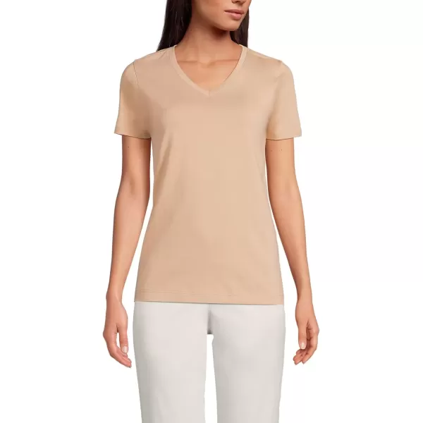 imageLands End Womens Relaxed Supima Cotton VNeck TShirtSoft Nutmeg