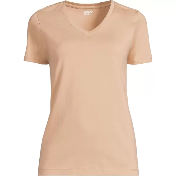 imageLands End Womens Relaxed Supima Cotton VNeck TShirtSoft Nutmeg