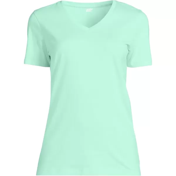 imageLands End Womens Relaxed Supima Cotton VNeck TShirtSpring Green