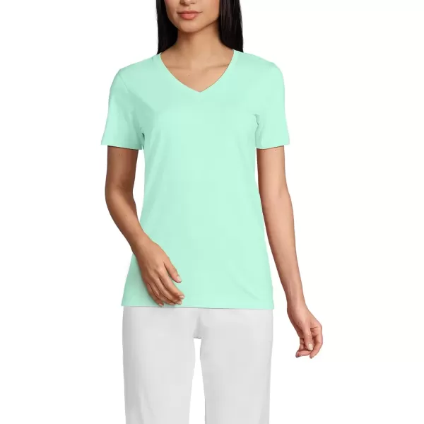 imageLands End Womens Relaxed Supima Cotton VNeck TShirtSpring Green