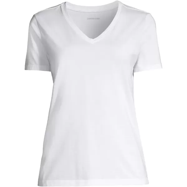 imageLands End Womens Relaxed Supima Cotton VNeck TShirtWhite