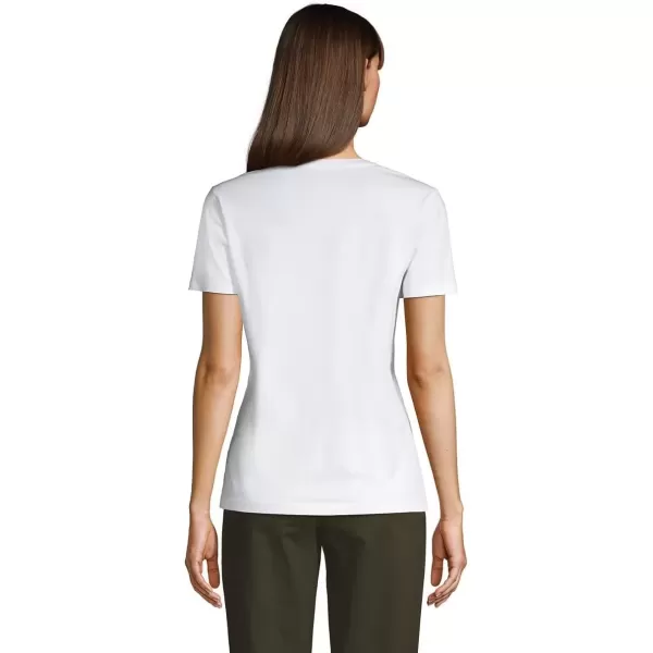 imageLands End Womens Relaxed Supima Cotton VNeck TShirtWhite