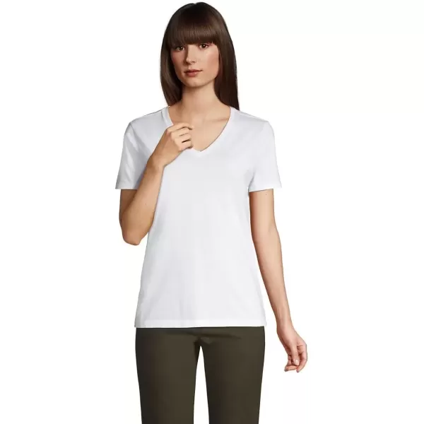 imageLands End Womens Relaxed Supima Cotton VNeck TShirtWhite