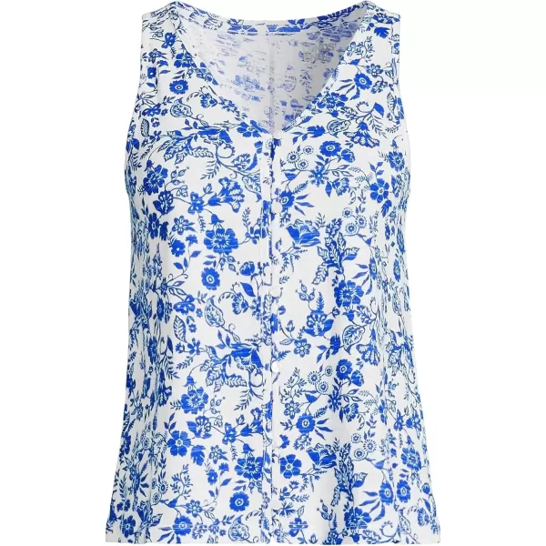 imageLands End Womens Slub Tank TopRoyal Cobalt Ornate Floral