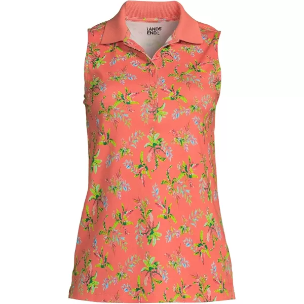 imageLands End Womens Supima Cotton PoloLiving Coral Multi Palm