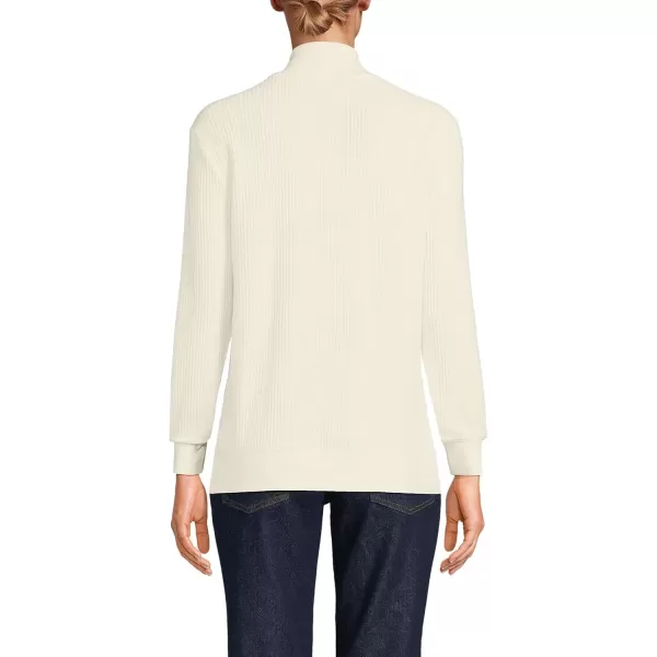 imageLands End Womens Waffle Knit Button Placket TopFresh Ivory