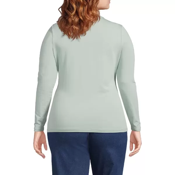 imageLands End Womens Lightweight Jersey Skimming Long Sleeve TurtleneckAqua Surf