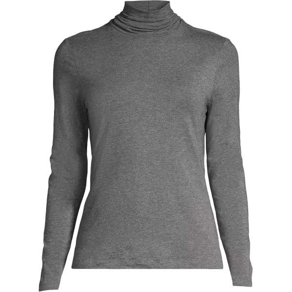 imageLands End Womens Lightweight Jersey Skimming Long Sleeve TurtleneckCharcoal Heather