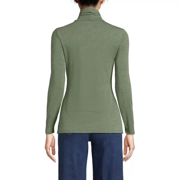 imageLands End Womens Lightweight Jersey Skimming Long Sleeve TurtleneckEstate Green Heather