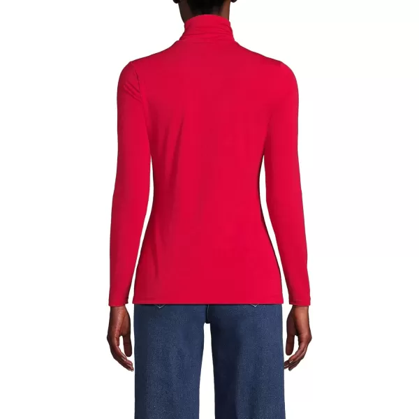 imageLands End Womens Lightweight Jersey Skimming Long Sleeve TurtleneckHeritage Red