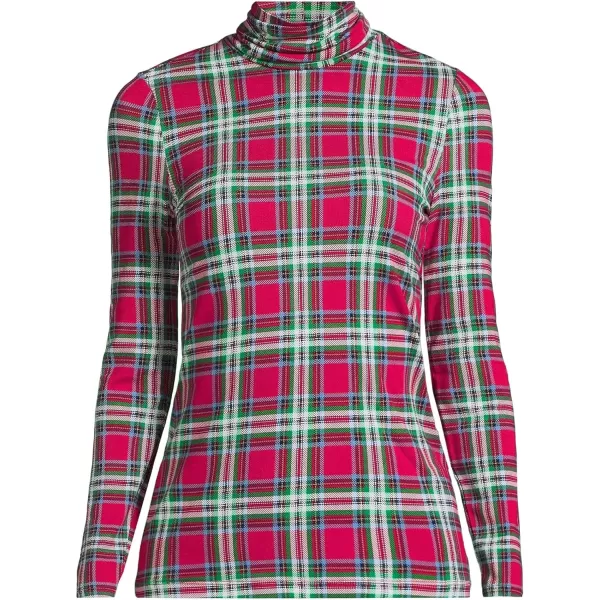 imageLands End Womens Lightweight Jersey Skimming Long Sleeve TurtleneckHeritage Red Plaid