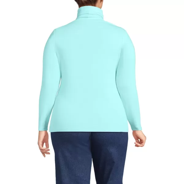 imageLands End Womens Lightweight Jersey Skimming Long Sleeve TurtleneckPale Aqua Ice