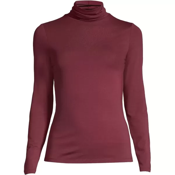 imageLands End Womens Lightweight Jersey Skimming Long Sleeve TurtleneckRich Burgundy