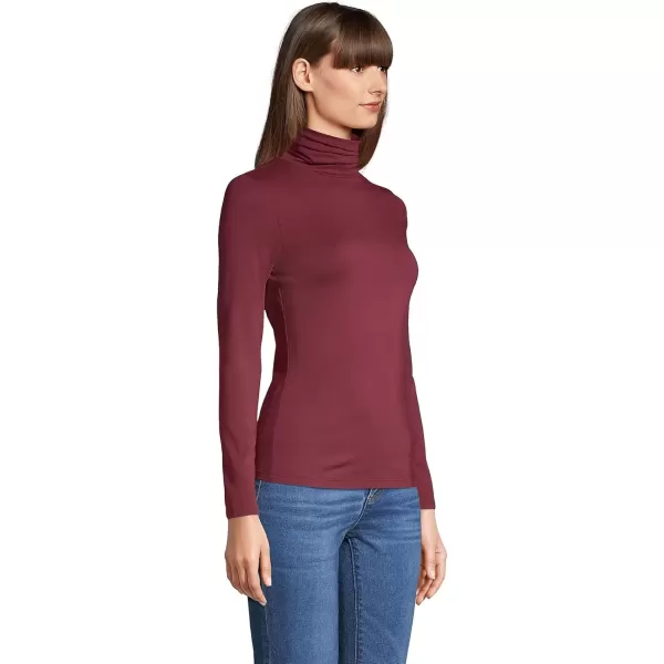 imageLands End Womens Lightweight Jersey Skimming Long Sleeve TurtleneckRich Burgundy