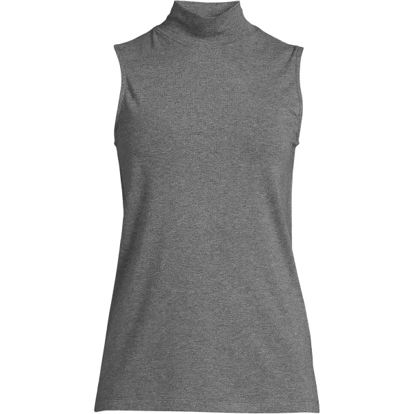 imageLands End Womens Lightweight Jersey Skimming Sleeveless Mock NeckCharcoal Heather