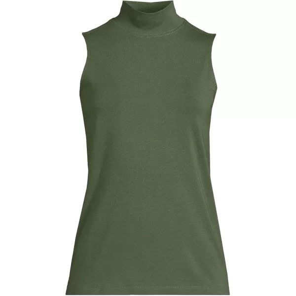 imageLands End Womens Lightweight Jersey Skimming Sleeveless Mock NeckEstate Green