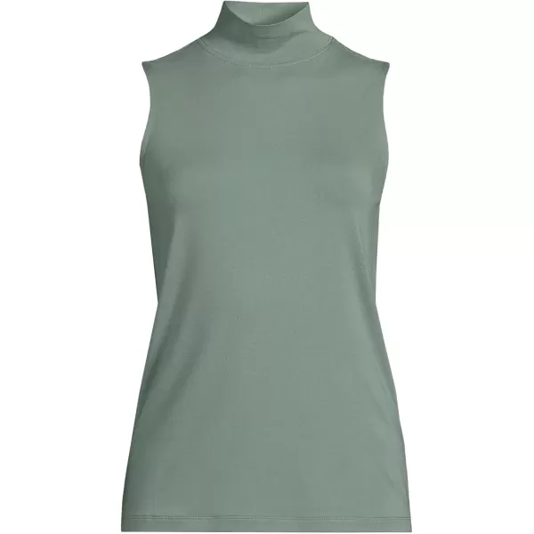 imageLands End Womens Lightweight Jersey Skimming Sleeveless Mock NeckLily Pad Green