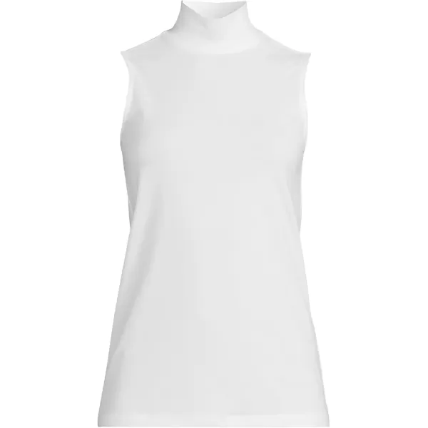 imageLands End Womens Lightweight Jersey Skimming Sleeveless Mock NeckWhite