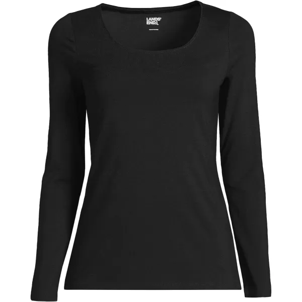 imageLands End Womens Long Sleeve Lightweight Jersey Scoop Neck TShirtBlack