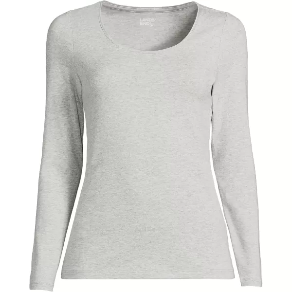 imageLands End Womens Long Sleeve Lightweight Jersey Scoop Neck TShirtGray Heather