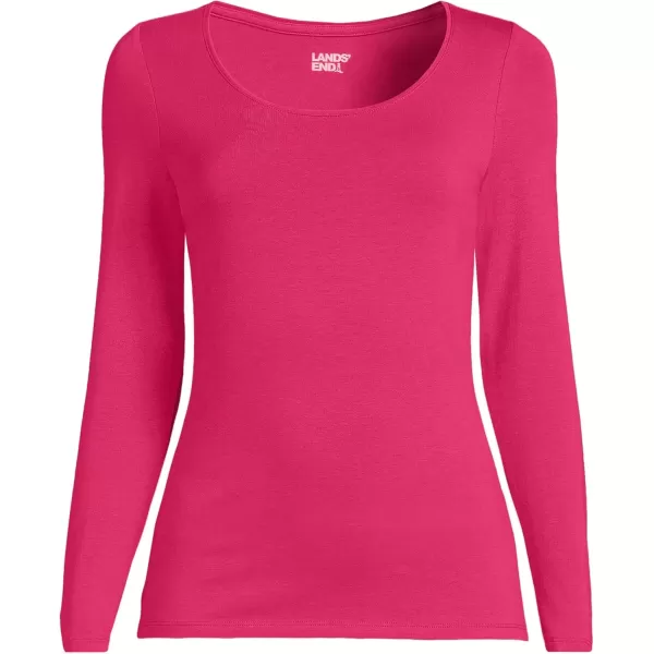 imageLands End Womens Long Sleeve Lightweight Jersey Scoop Neck TShirtSpiced Rhubarb