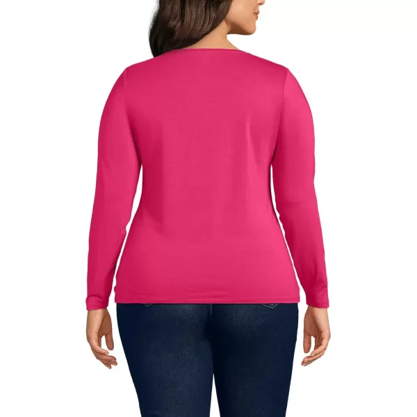 imageLands End Womens Long Sleeve Lightweight Jersey Scoop Neck TShirtSpiced Rhubarb