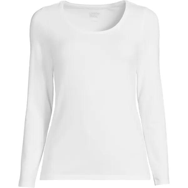 imageLands End Womens Long Sleeve Lightweight Jersey Scoop Neck TShirtWhite