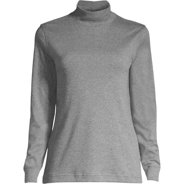 imageLands End Womens Long Sleeve Supima Mock TurtleneckCharcoal Heather