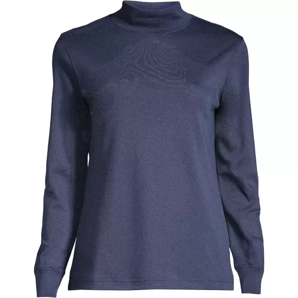 imageLands End Womens Long Sleeve Supima Mock TurtleneckRadiant Navy