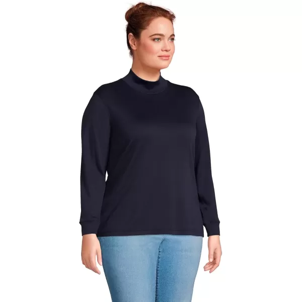 imageLands End Womens Long Sleeve Supima Mock TurtleneckRadiant Navy