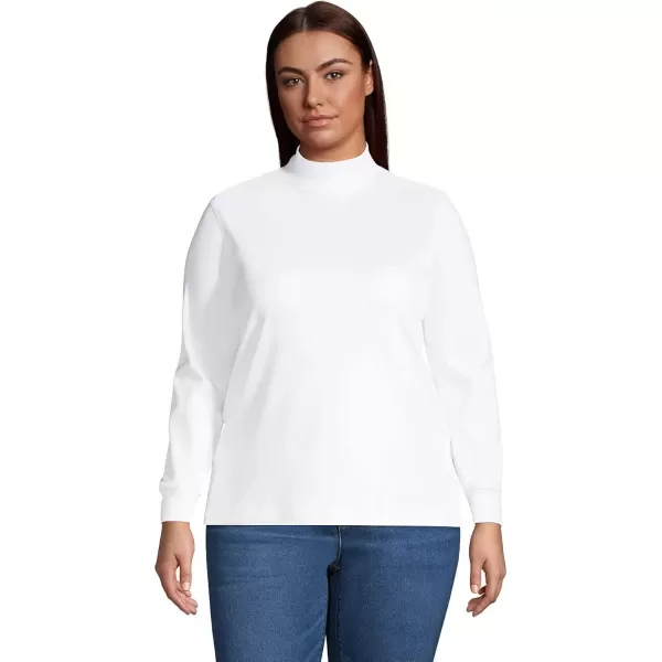 imageLands End Womens Long Sleeve Supima Mock TurtleneckWhite