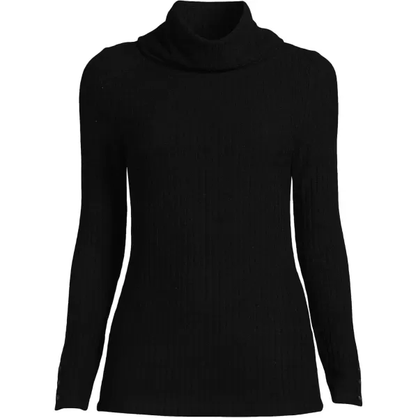 imageLands End Womens Long Sleeve Wide Rib TurtleneckBlack