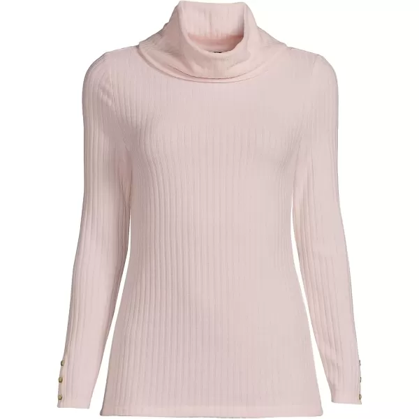 imageLands End Womens Long Sleeve Wide Rib TurtleneckPale Petal