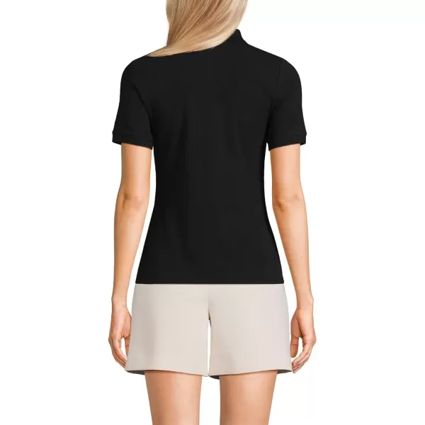 imageLands End Womens Short Sleeve Wide Rib PoloBlack