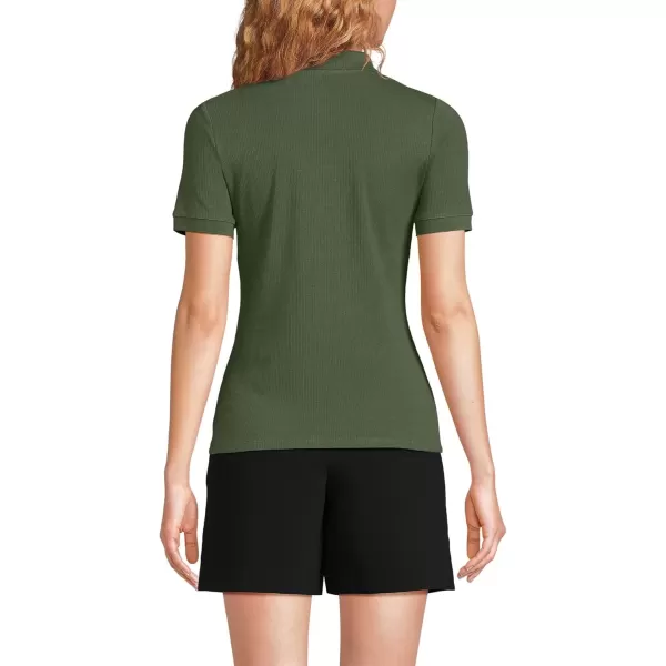 imageLands End Womens Short Sleeve Wide Rib PoloEstate Green