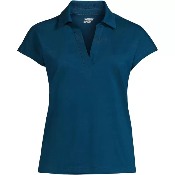 imageLands End Womens Supima Johnny Collar PoloBaltic Teal