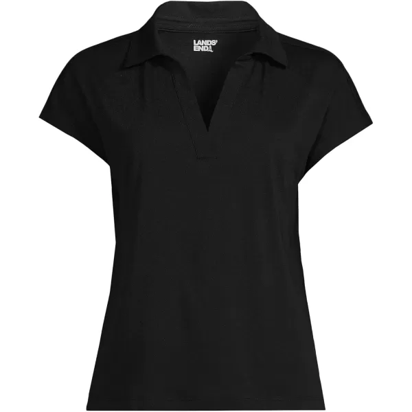 imageLands End Womens Supima Johnny Collar PoloBlack