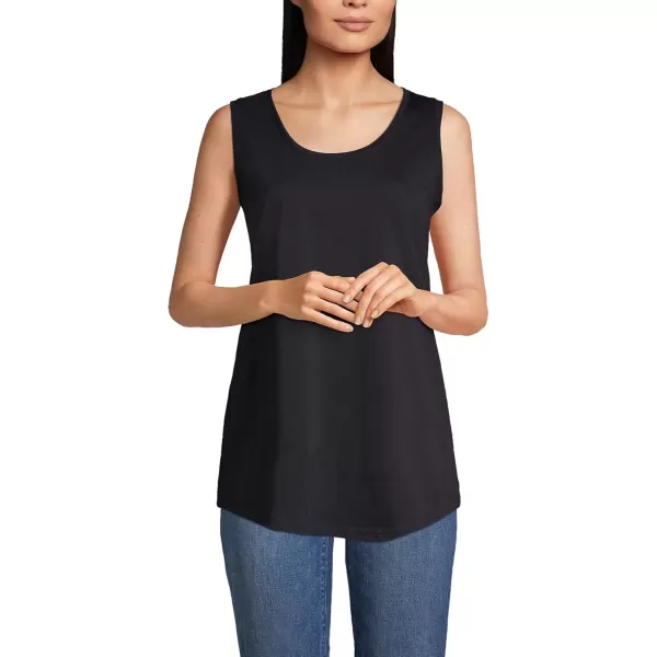 imageLands End Womens Tall Supima Cotton Tunic Tank TopBlack