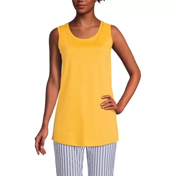 imageLands End Womens Tall Supima Cotton Tunic Tank TopSunset Yellow