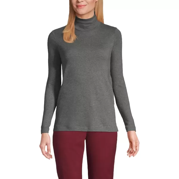 imageLands End Womens Tall Supima Cotton Turtleneck TunicCharcoal Heather