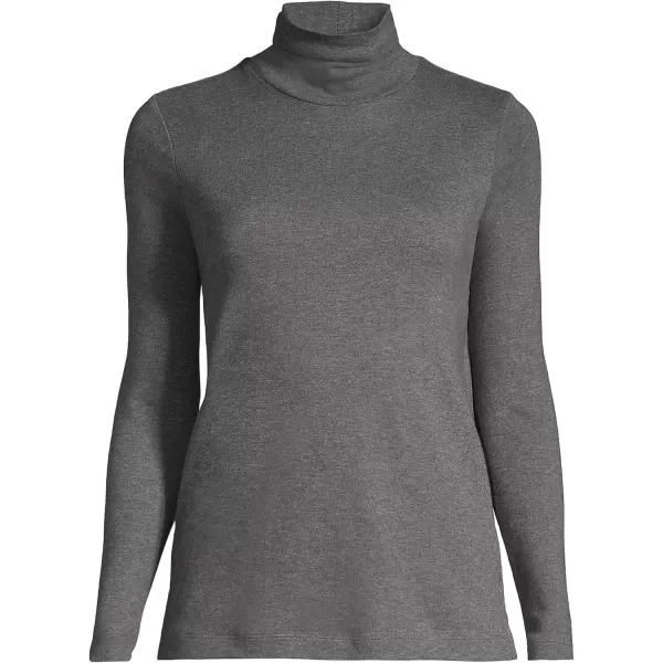 imageLands End Womens Tall Supima Cotton Turtleneck TunicCharcoal Heather