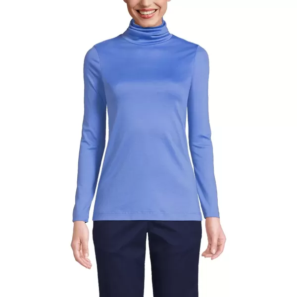 imageLands End Womens Tall Supima Cotton Turtleneck TunicChicory Blue