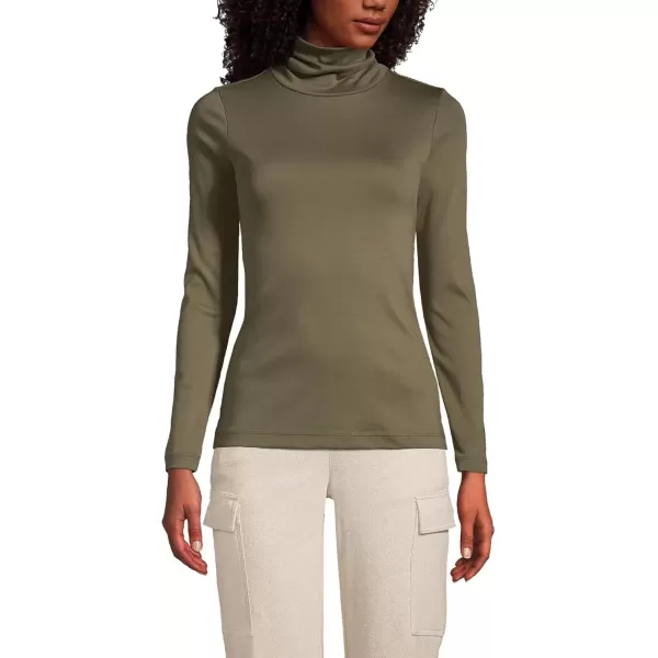 imageLands End Womens Tall Supima Cotton Turtleneck TunicForest Moss