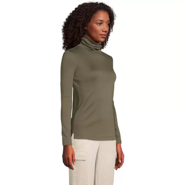 imageLands End Womens Tall Supima Cotton Turtleneck TunicForest Moss