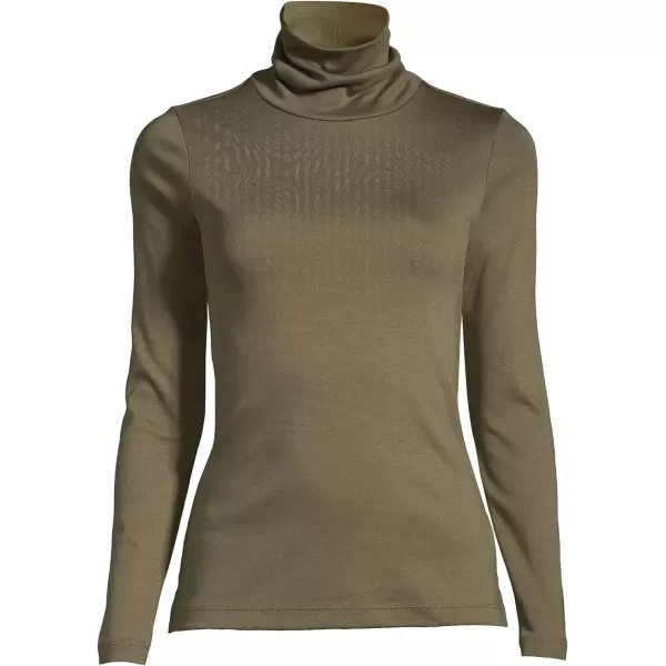 imageLands End Womens Tall Supima Cotton Turtleneck TunicForest Moss