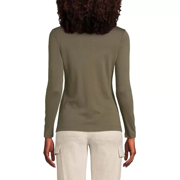 imageLands End Womens Tall Supima Cotton Turtleneck TunicForest Moss