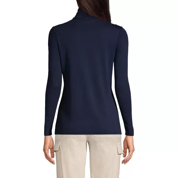 imageLands End Womens Tall Supima Cotton Turtleneck TunicRadiant Navy